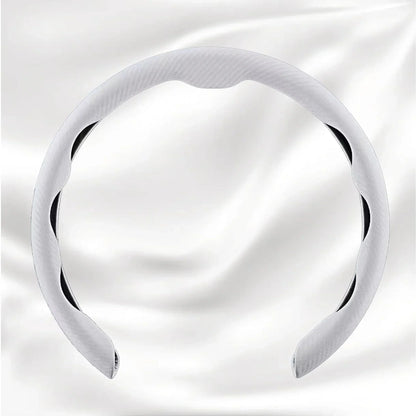 Nexi Customized Car Logo Breathable Ultra-thin 5D Leather & Carbon Car Steering Wheel Cover Universal Fit